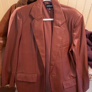 Faux Leather Oversized Blazer